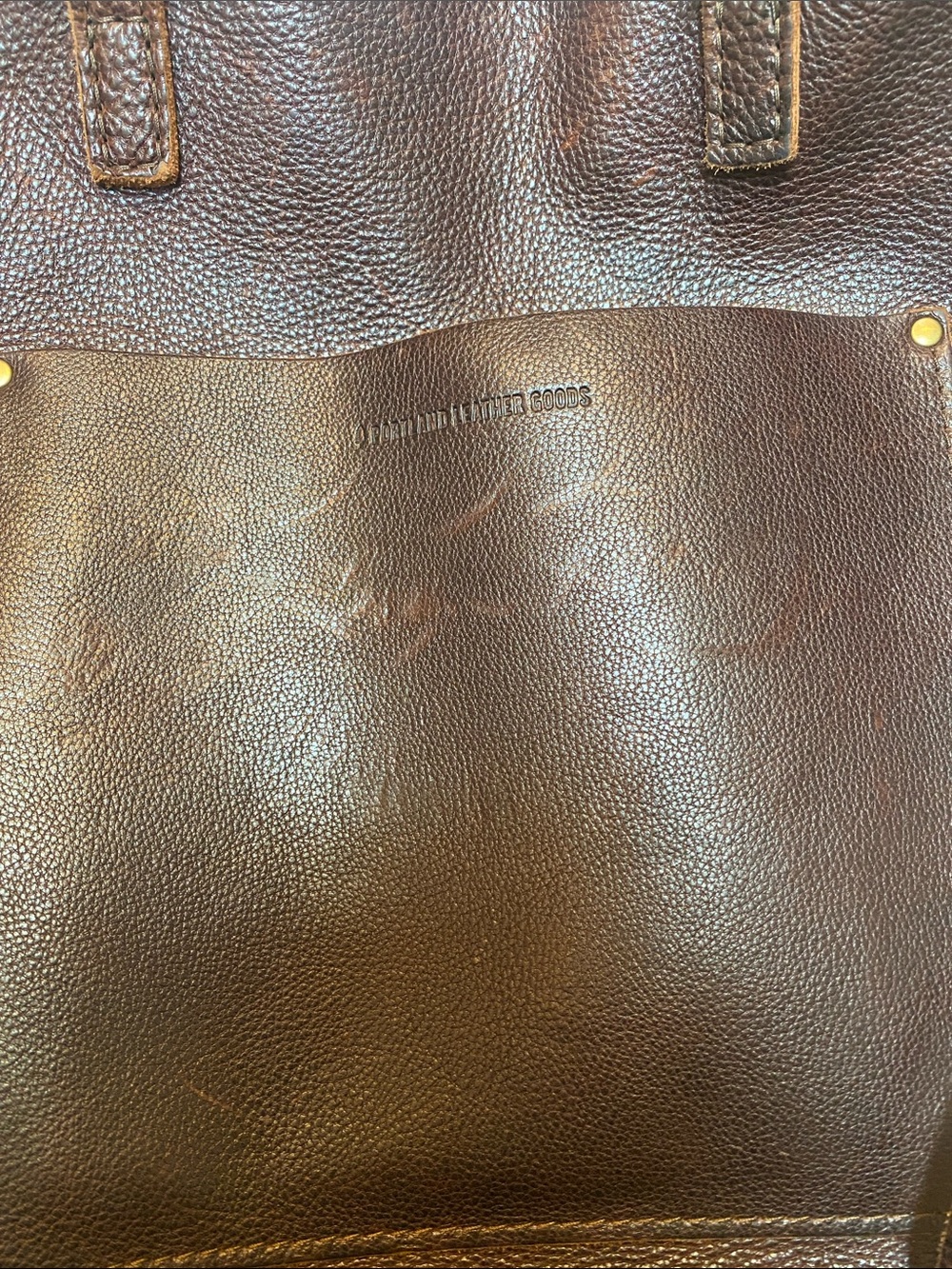 Portland Leather Crossbody Tote in Coldbrew - Picture 6 of 9